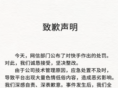 北京快手科技有限公司因内容安全问题被罚1.191亿元
