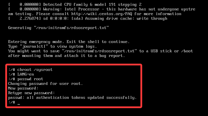 4. 挂载系统并重置密码